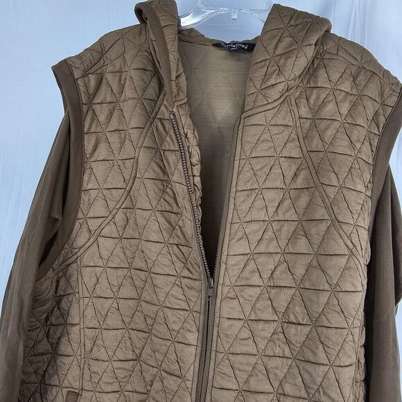 Davi & Dani Solid Long Sleeve Zipper Front Hoodie Jacket Size 1XL Brown - Picture 8 of 10